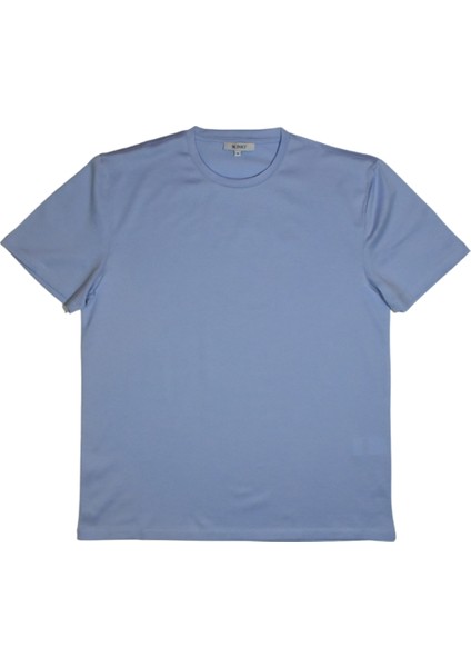 Bisiklet Yaka T-Shirt Mısır Pamuğu Sky Blue