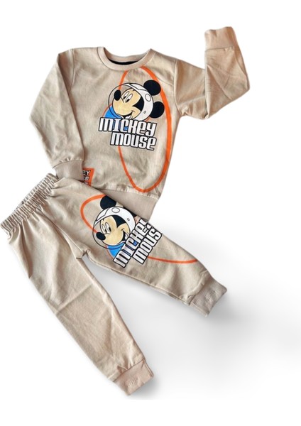 Alt Üst Çocuk Takım Mıkıe Baskılı Kız Erkek Çocuk Takım