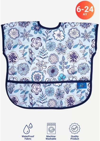 Sıvı Geçirmez Flower Mama-Aktivite Önlüğü 6-24 Ay