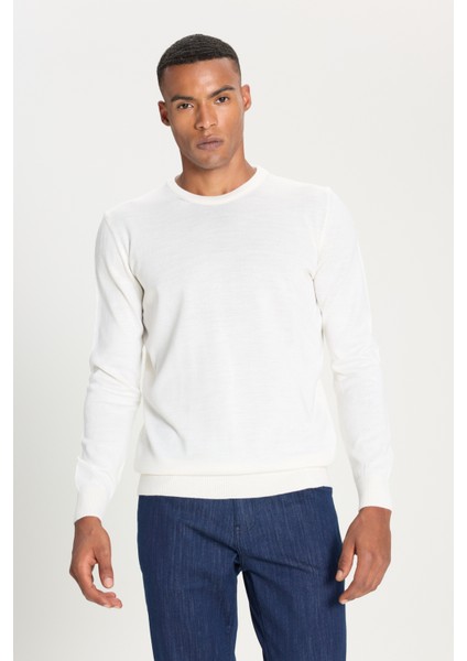 Standart Fit Normal Kesim Bisiklet Yaka Triko Kazak