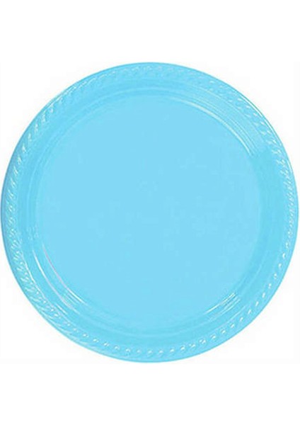 - 25 Adet Plastik Tabak Mavi 22 cm 13