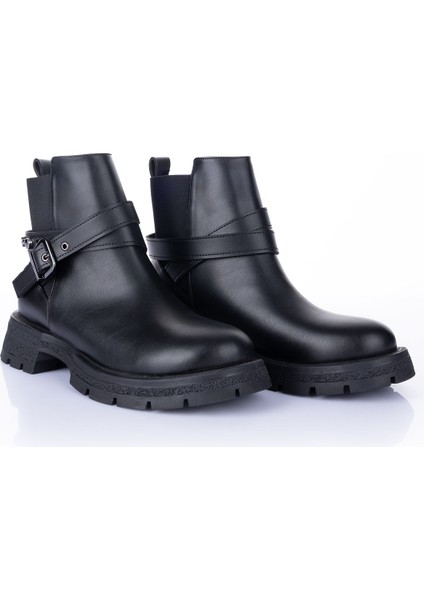 Layza Kadın Kalın Tabanlı Siyah Bot