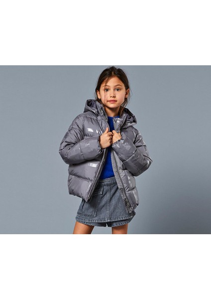 Kogmercedes Life Aop Puffer Çocuk Günlük Mont 15327417-DECEMBER-SKY Gri modelleri