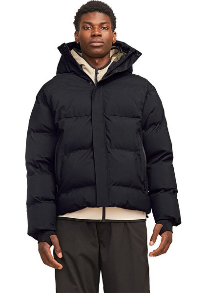 Jack Jones Jcolpha Puffer Sn Erkek Günlük Mont 12261971-BLACK Siyah