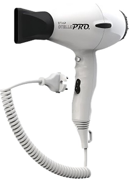 Otel Tipi Profesyonel Saç Kurutma Makinesi Otello Pro Beyaz Fişli