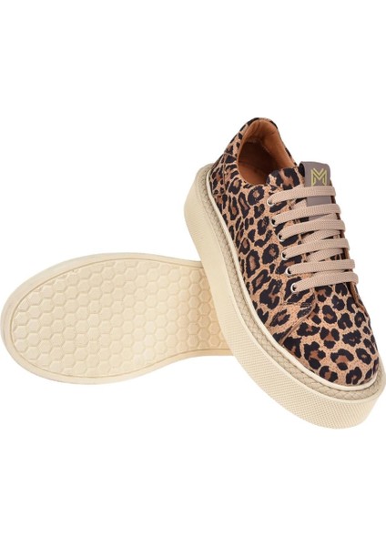 Hakiki Deri Leopar Baskı Kadın Spor Ayakkabı PLM-34121 LEOPAR indirimleri
