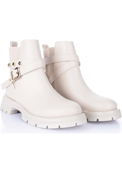 Layza Kadın Kalın Tabanlı Bej Bot