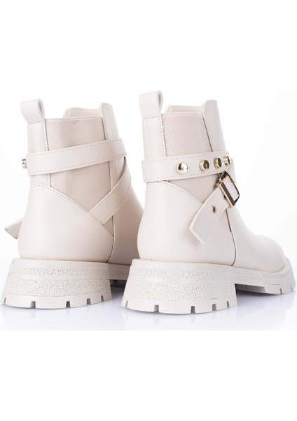 Layza Kadın Kalın Tabanlı Bej Bot modelleri