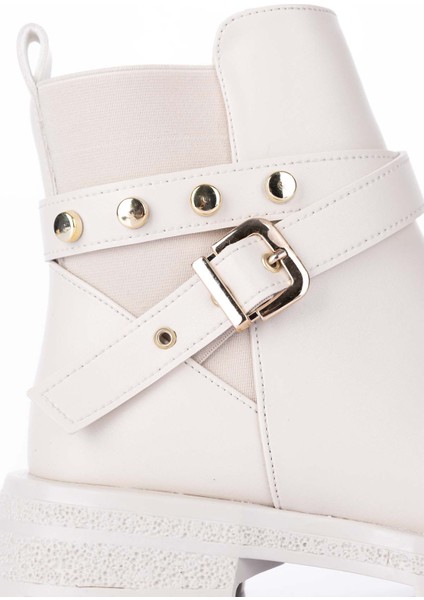 Layza Kadın Kalın Tabanlı Bej Bot indirimleri