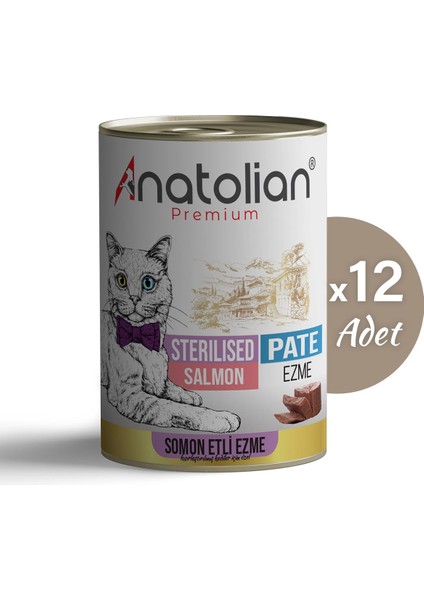 Adult Sterilised Salmon Pate Kısır Kedi Ezme Kedi Konservesi 400 gr x 12 Adet