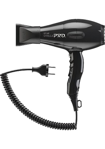 Otel Tipi Profesyonel Saç Kurutma Makinesi Otello Pro Siyah Fişli