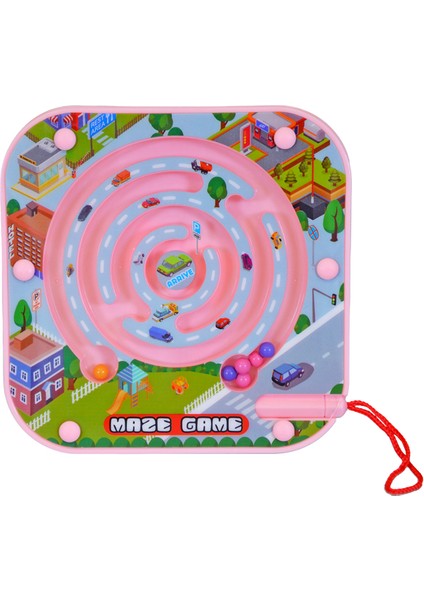Mase Game Labirent Oyunu Mıknatıs Kalemli Pembe YB3249