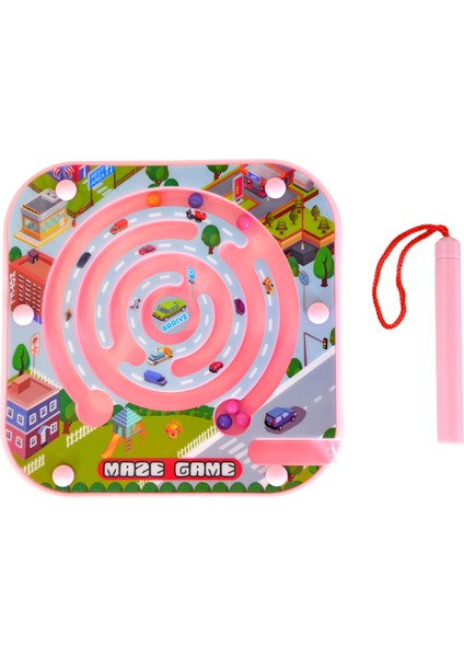 Mase Game Labirent Oyunu Mıknatıs Kalemli Pembe YB3249