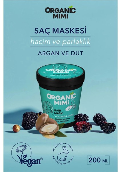 Organic Mimi Saç Bakım Seti - Süper Hacim Peeling Şampuan + Saç Bakım Maskesi