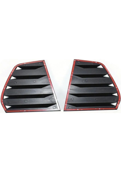 Golf 7 - 7,5 2012 - 2020 Için Uyumlu Kelebek Cam Kaplaması R Parlak Siyah Abs (Piano Black)