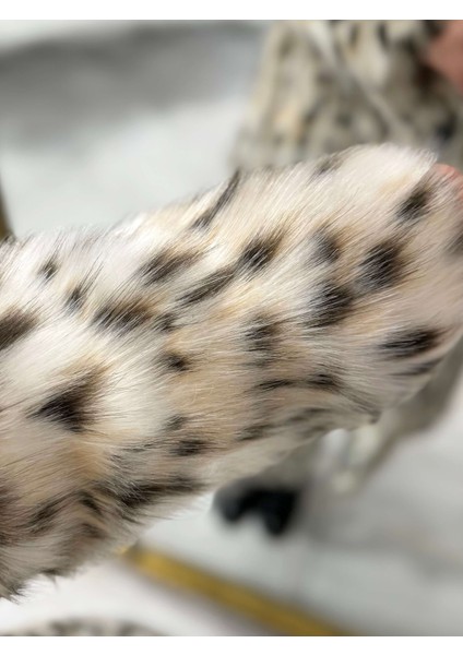 Forsey Desenli Kruvaze Yaka Uzun Kaban Leopar modelleri