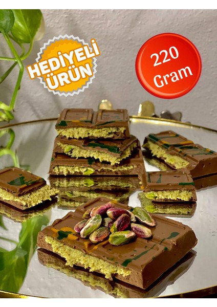 Büyük Boy Dubai Çikolata Tablet %50 Antep Fıstığı