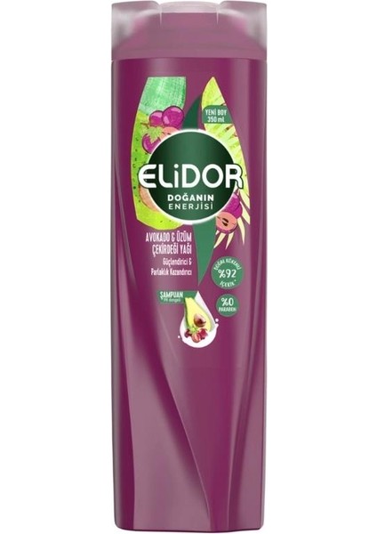 Avokado - Üzüm Çekirdeği Yağlı Güçlendirici ve Parlaklık Kazandırıcı Şampuan 350 ml