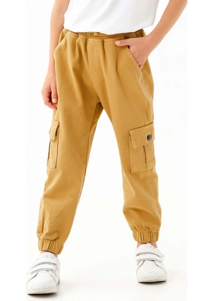 Lastikli Bel ve Paça Kargo Cepli Jogger Erkek Çocuk Pantolon
