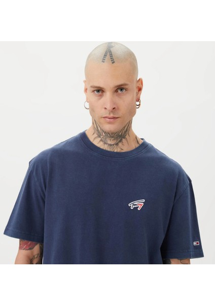 Tommy Jeans Classic Washed Signature Erkek Lacivert T-Shirt fırsatları