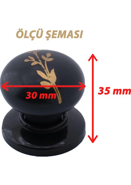 8 Adet Asya Kulp Siyah Polimer Düğme Kulp Siyah Tabla Mobilya Mutfak Dolabı Çekmece Kulbu