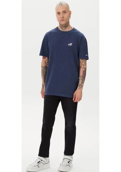 Tommy Jeans Classic Washed Signature Erkek Lacivert T-Shirt