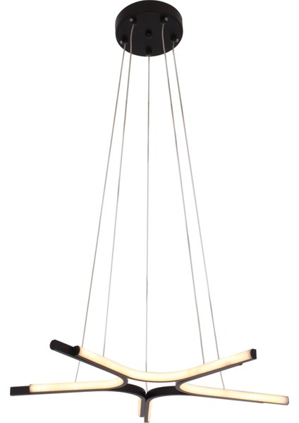 Yıldız Modern Avize LED 45W 60x60cm Alüminyum Profil Siyah Dorbien-EV-10382-5BSY