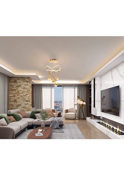 Dorbıen AV-6160-8BKR-5TK Modern Avize 3 Renk LED Tr