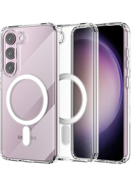 Samsung Galaxy S23 Kılıf Magneticsafe Şeffaf Silikon - Şeffaf fiyatları