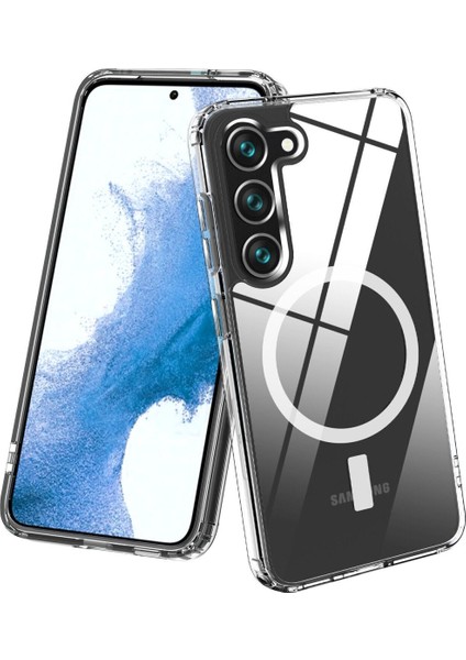 Samsung Galaxy S23 Kılıf Magneticsafe Şeffaf Silikon - Şeffaf modelleri