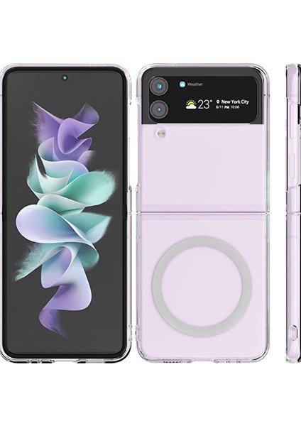 Samsung Galaxy Z Flip 3 Kılıf Magneticsafe Şeffaf Silikon - Şeffaf fiyatları