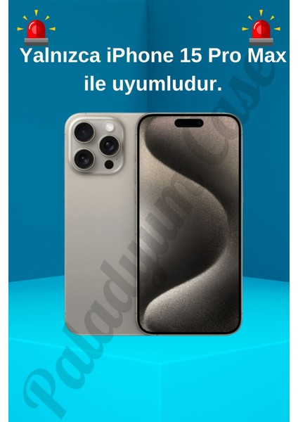 Paladyum Case iPhone 15 Pro Max Uyumlu Taşlı Kuğu Desenli Şeffaf Kılıf