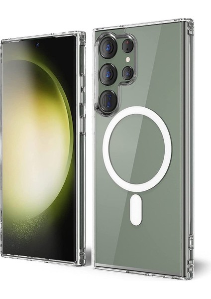 Samsung Galaxy S23 Ultra Kılıf Magneticsafe Şeffaf Silikon - Şeffaf fiyatları