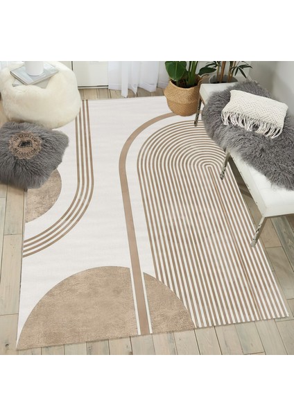 Dijital Baskı Kaymaz taban Boho Tarzı Salon Halısı Yumuşak Yüzey Yolluk Halı