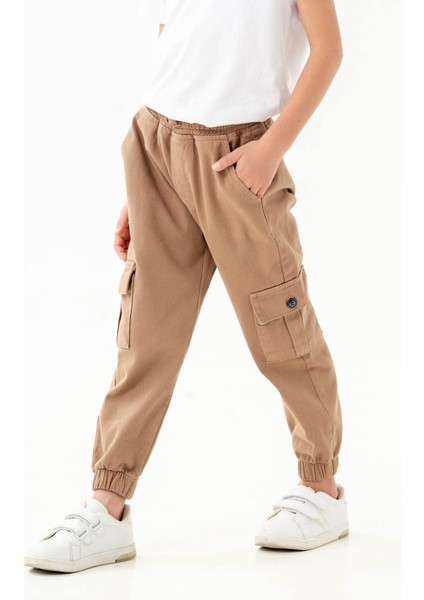 Lastikli Bel ve Paça Kargo Cepli Jogger Erkek Çocuk Pantolon