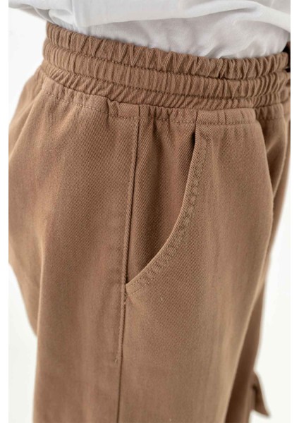 Lastikli Bel ve Paça Kargo Cepli Jogger Erkek Çocuk Pantolon