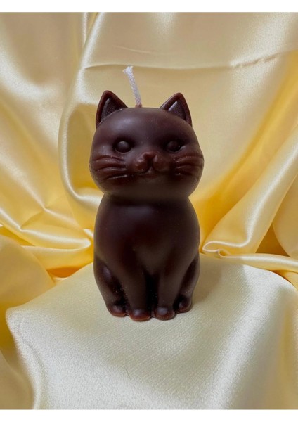 Arescollection Dekoratif Hediyelik Kokusuz Kedi Mum