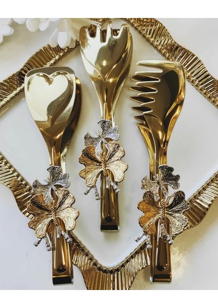 3 Lü Kelebek Maşa Altın