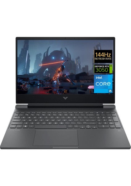 Hp Victus Gaming 15-FA0011NT I5 12450H 40GB 256 GB SSD RTX3050 W11HOME 15.6" 144Hz Fhd 80D33EA-T53