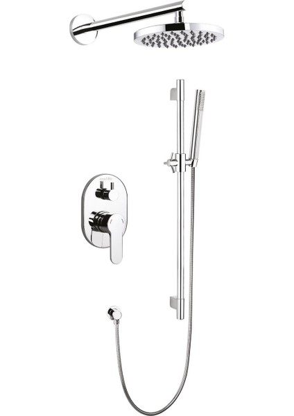 Ankastre Duş Seti Ø 200 mm Yuvarlak Tepe Duşu+Yönlendirici