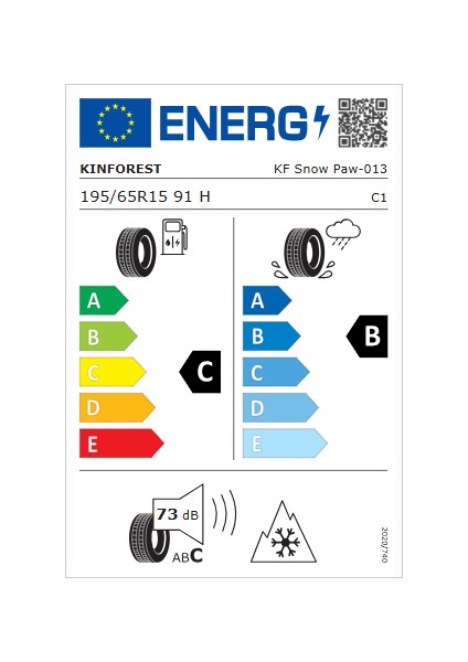 195/65 R15 91H Kf Snow Paw Oto Kış Lastiği (Üretim Yılı:2024)