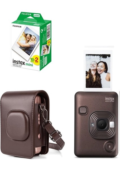 Instax Mini Liplay Hybrid Fotoğraf Makinesi 20'li Film Liplay Uyumlu Çantalı Set