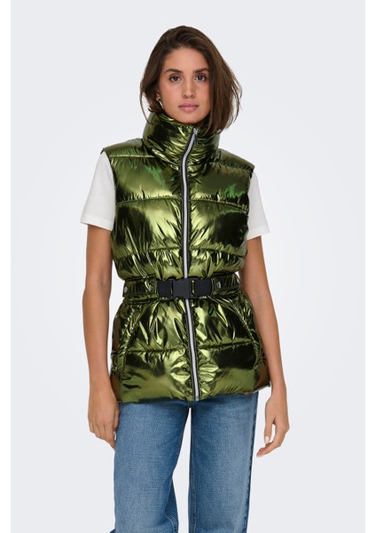 Onlpearl Kapitoneli Regular Fit Parlak Görünümlü Kemerli Şişme Yelek Bayan Yelek 15322795 modelleri