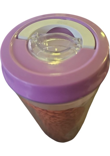 Vakumlu Erzak Kabı No:3 CK506 (1.25LITRE) Mor (Uzunluk:23.5cm ; Çap: 10CM)