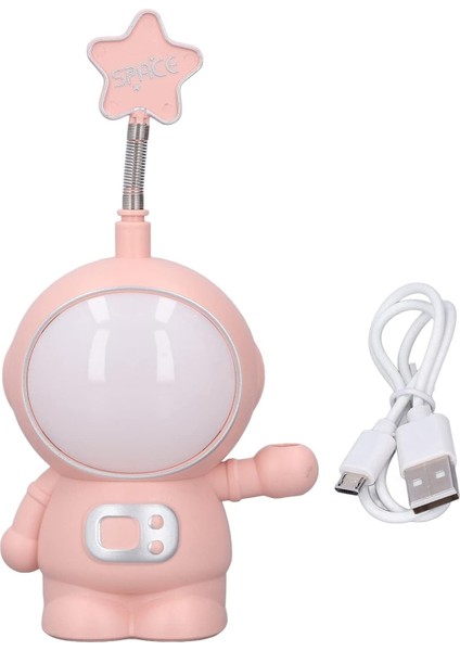 Astronot Tasarımlı Gece Lambası Kalemtraş Özellikli Pembe fırsatları