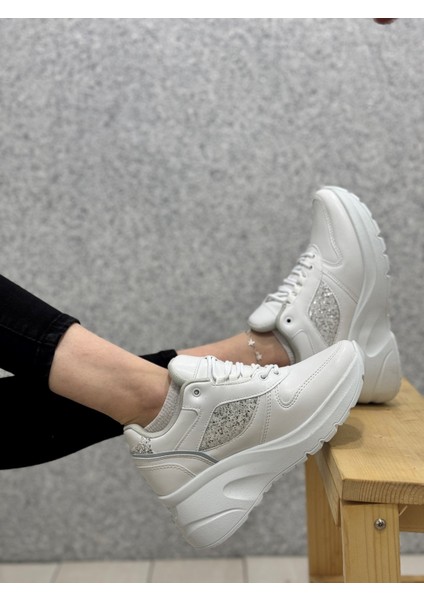 185 Bayan Cilt Taş Detaylı Dolgu Topuk Ayakkabı modelleri