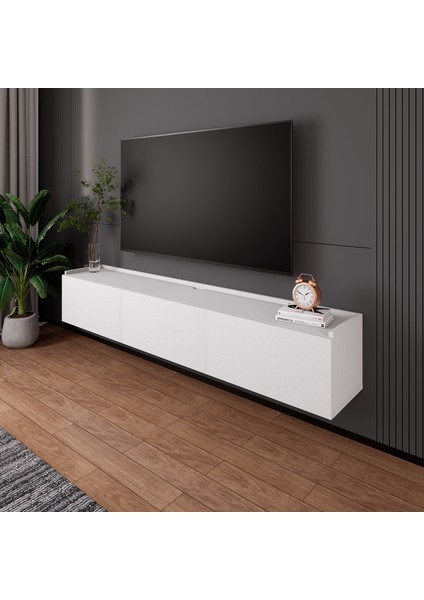 Tv Ünitesi Beyaz Kapaklı Duvara Monte LD-3000-BF fırsatları