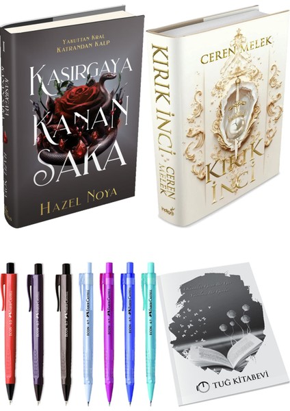 Kırık Inci Ciltli ve Ephesus Yayınları Kasırgaya Kanan Saka 1 Ciltli Hazel Noya 2li Set + Hediyeli