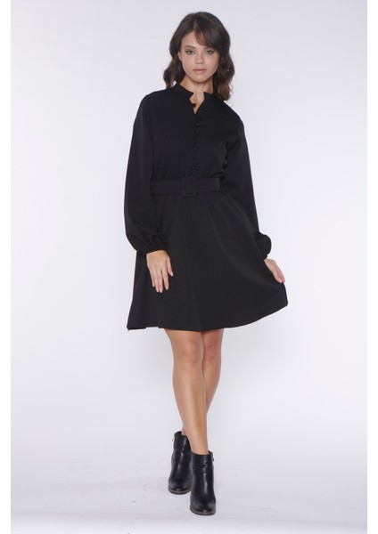 Allurra Siyah Kemerli Elbise modelleri