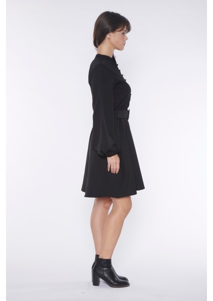 Allurra Siyah Kemerli Elbise fırsatları